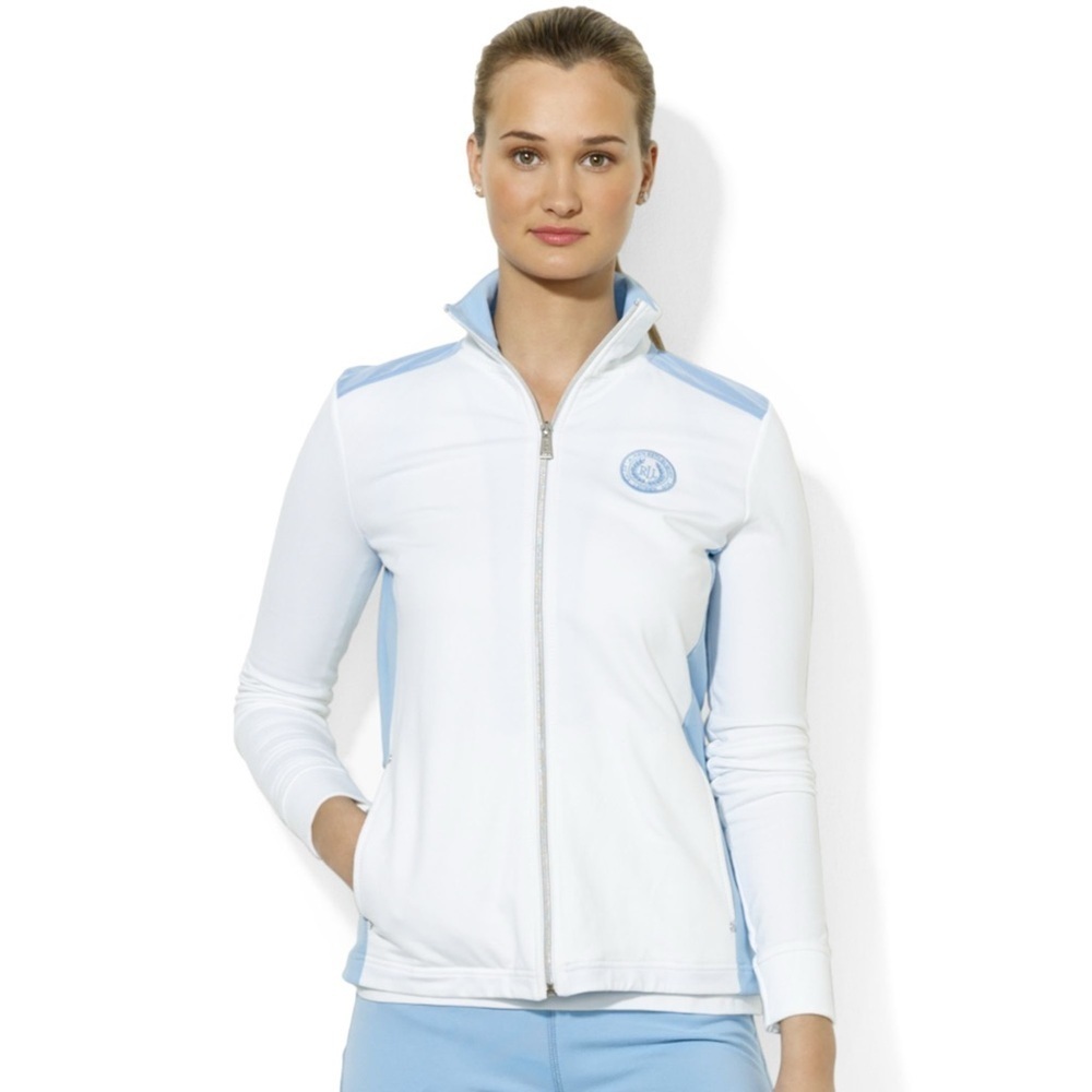 Ralph Lauren Active White and Sky Blue Jacket Size Petite XS